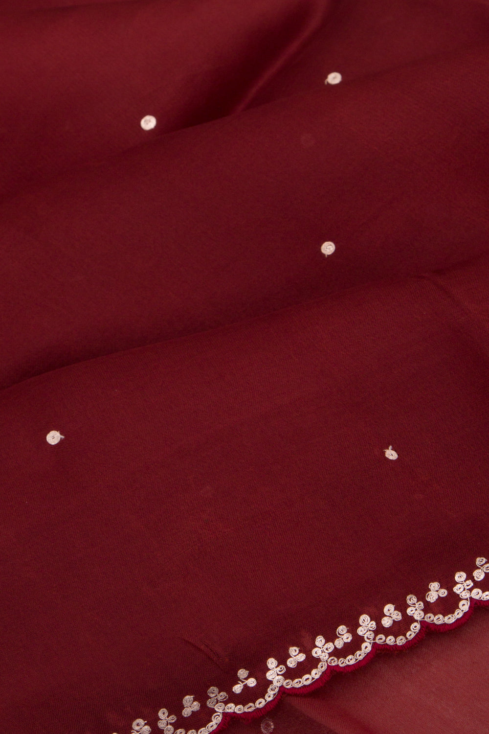 Organza Butta Maroon Saree