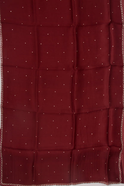Organza Butta Maroon Saree