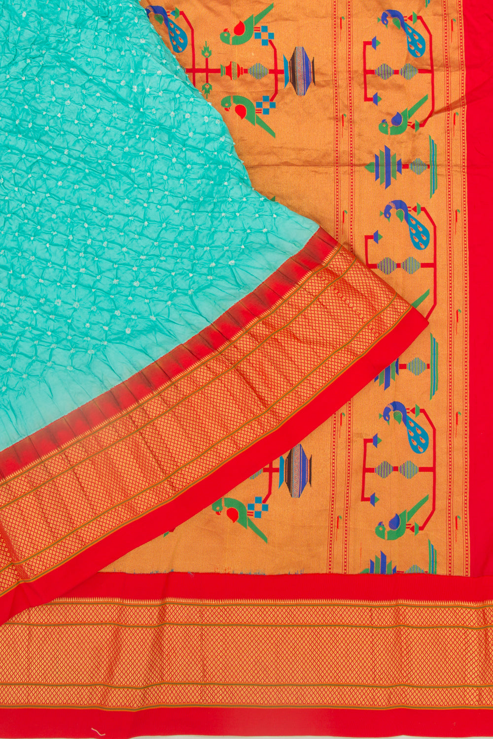 Muniya Silk Bandhani Sky Blue Saree