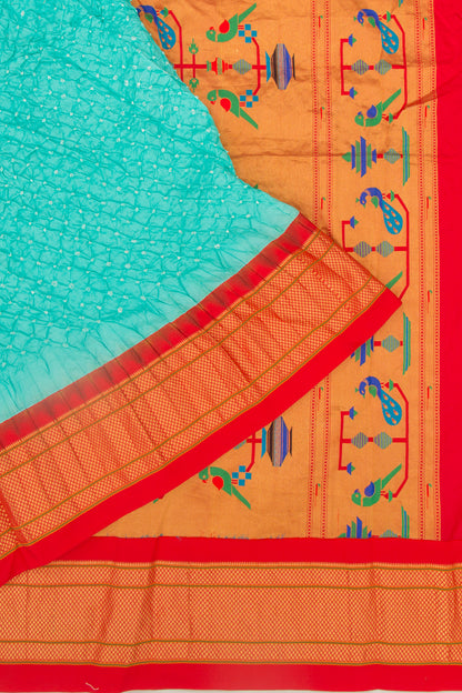 Muniya Silk Bandhani Sky Blue Saree
