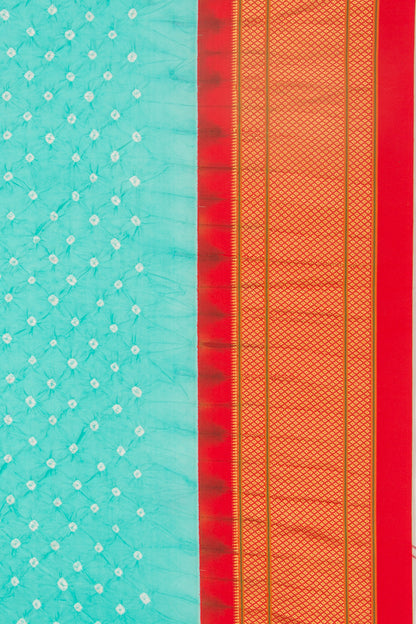 Muniya Silk Bandhani Sky Blue Saree