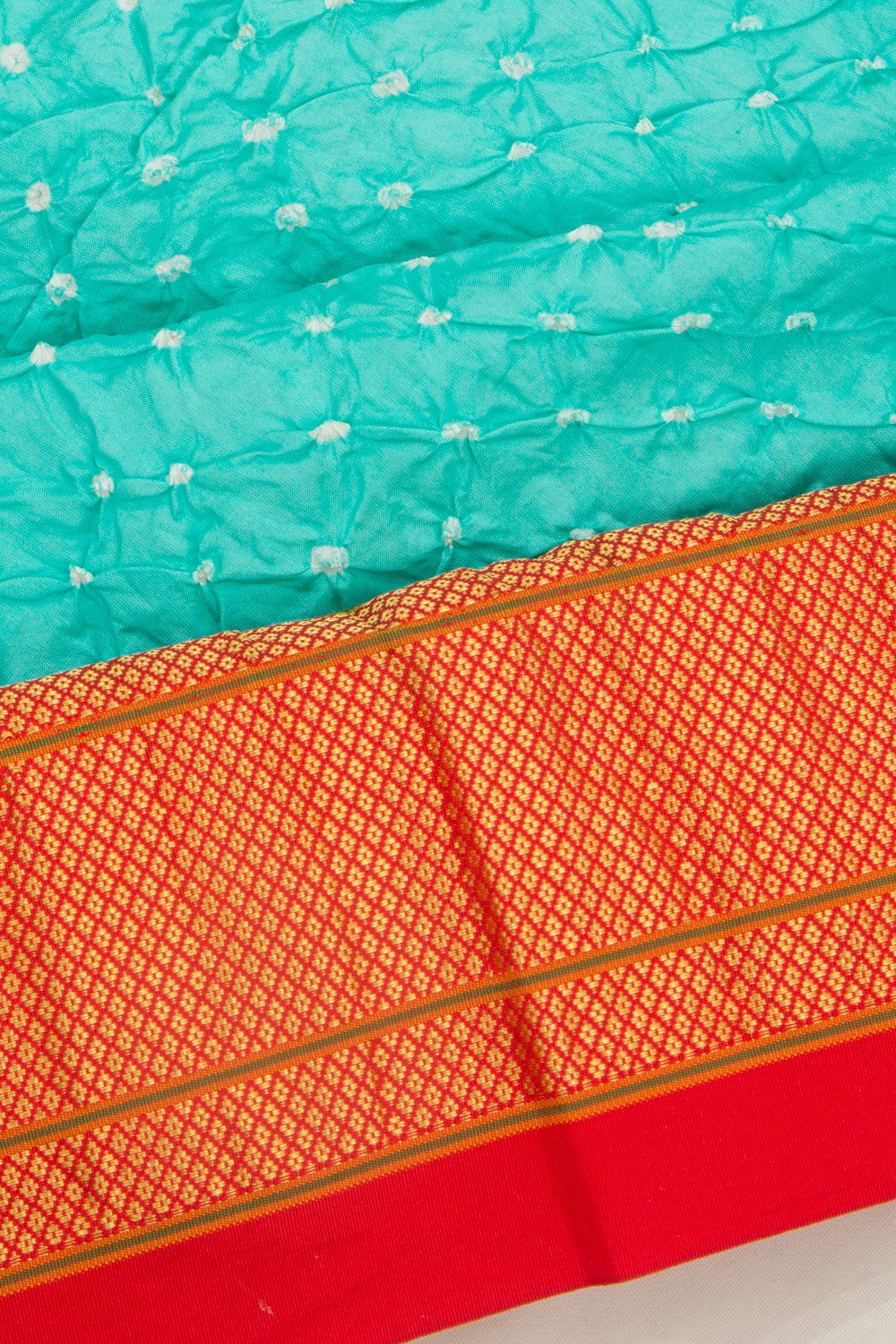 Muniya Silk Bandhani Sky Blue Saree
