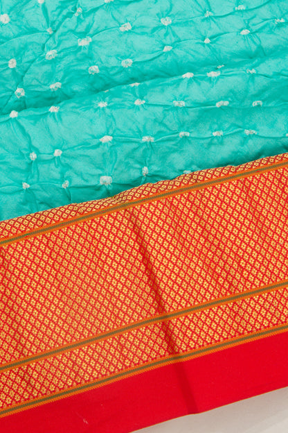 Muniya Silk Bandhani Sky Blue Saree