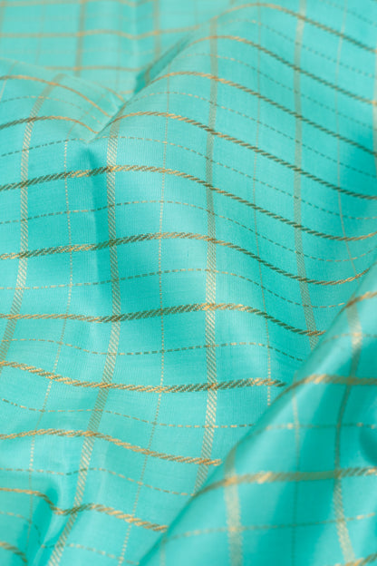 Kanchipuram Silk Checks Blue Saree