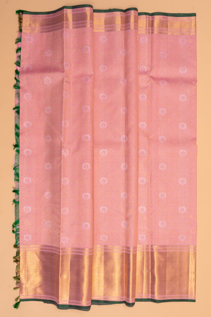 Kanchipuram Silk Brocade Pink Saree