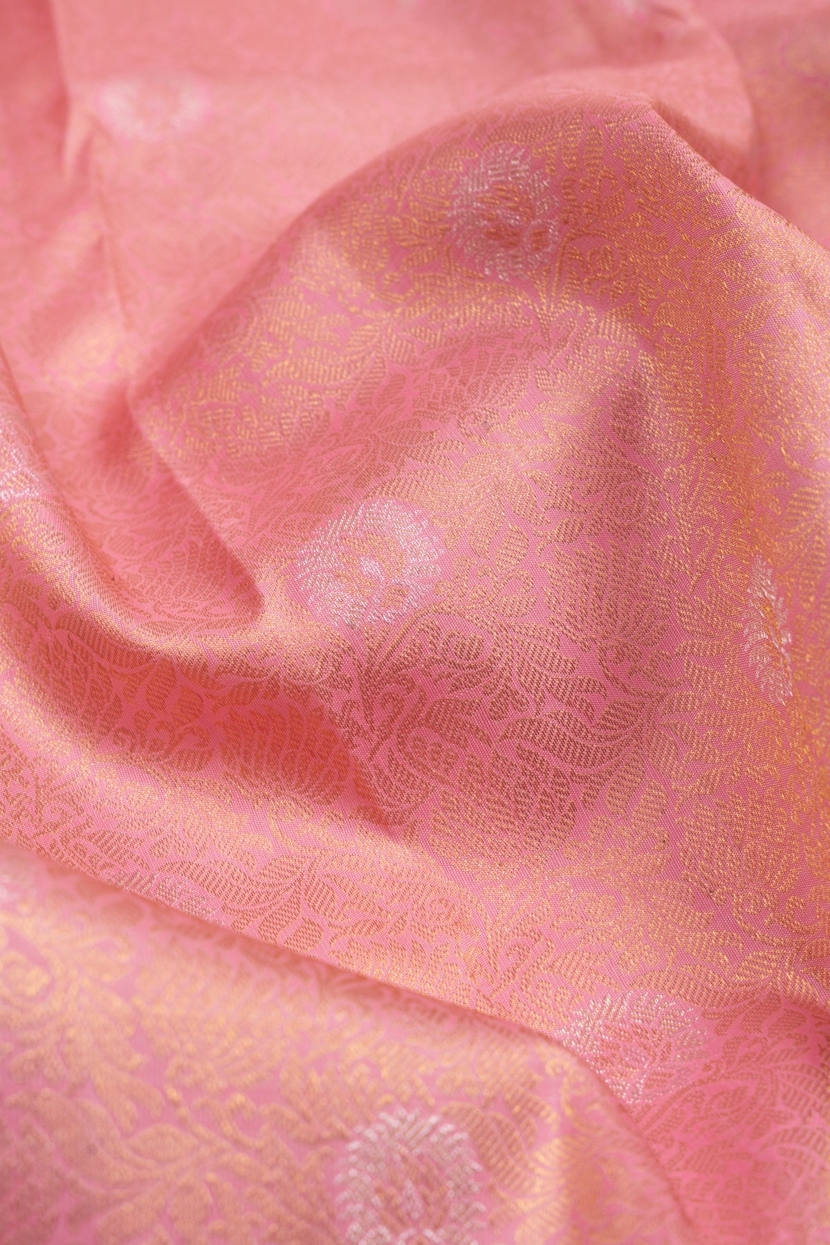 Kanchipuram Silk Brocade Pink Saree
