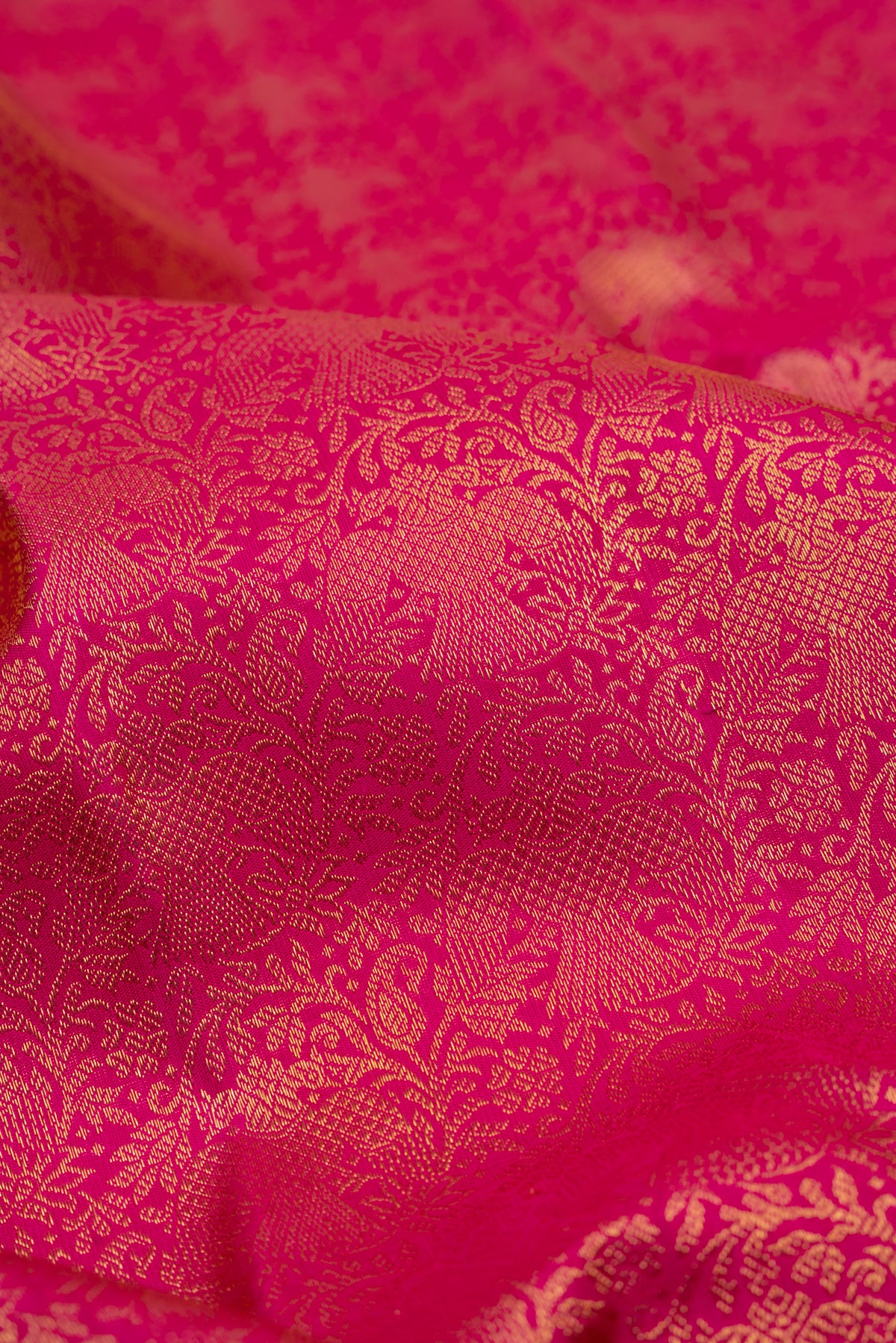 Kanchipuram Silk Brocade Pink Saree