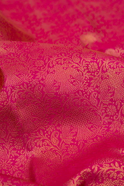 Kanchipuram Silk Brocade Pink Saree