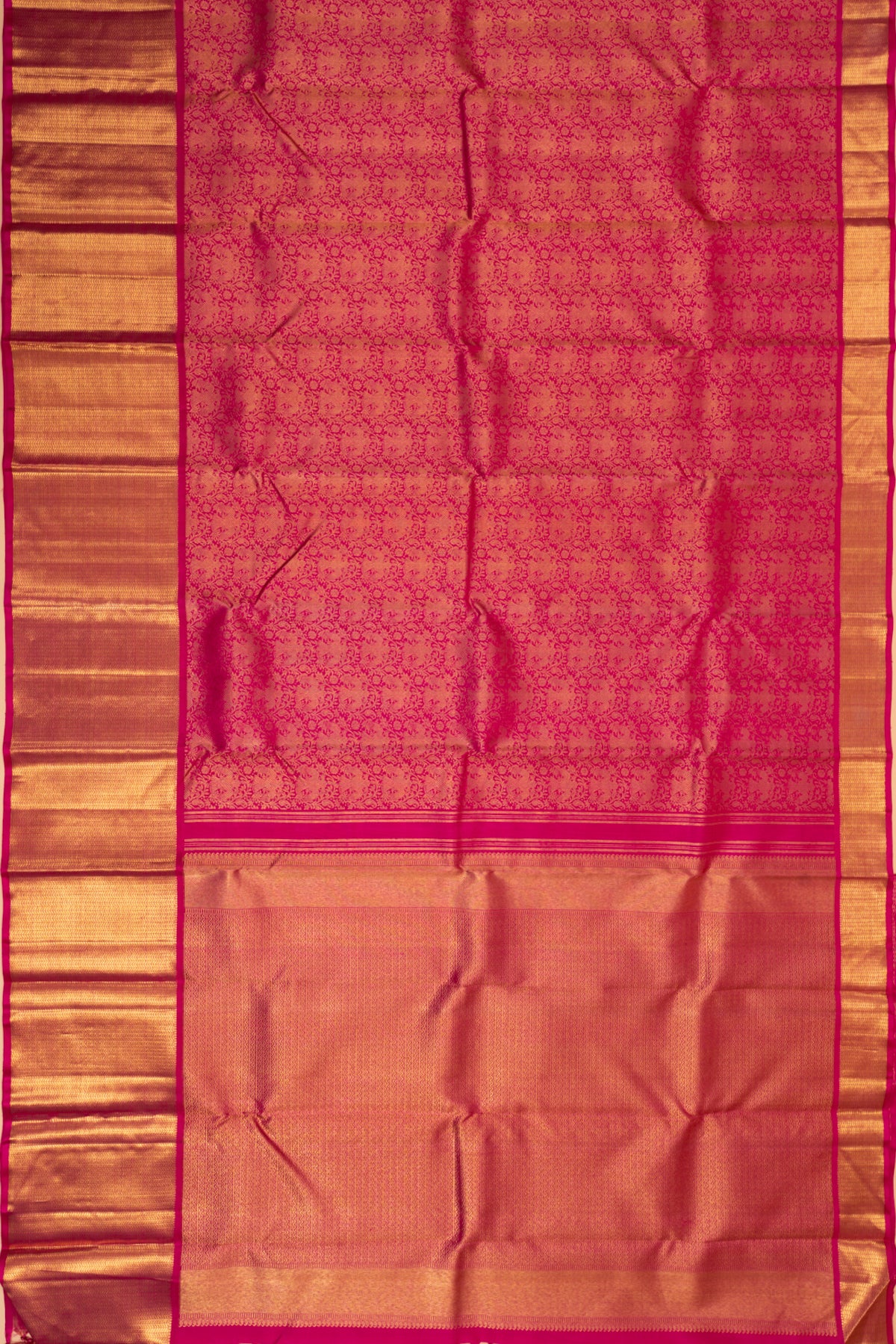 Kanchipuram Silk Brocade Pink Saree