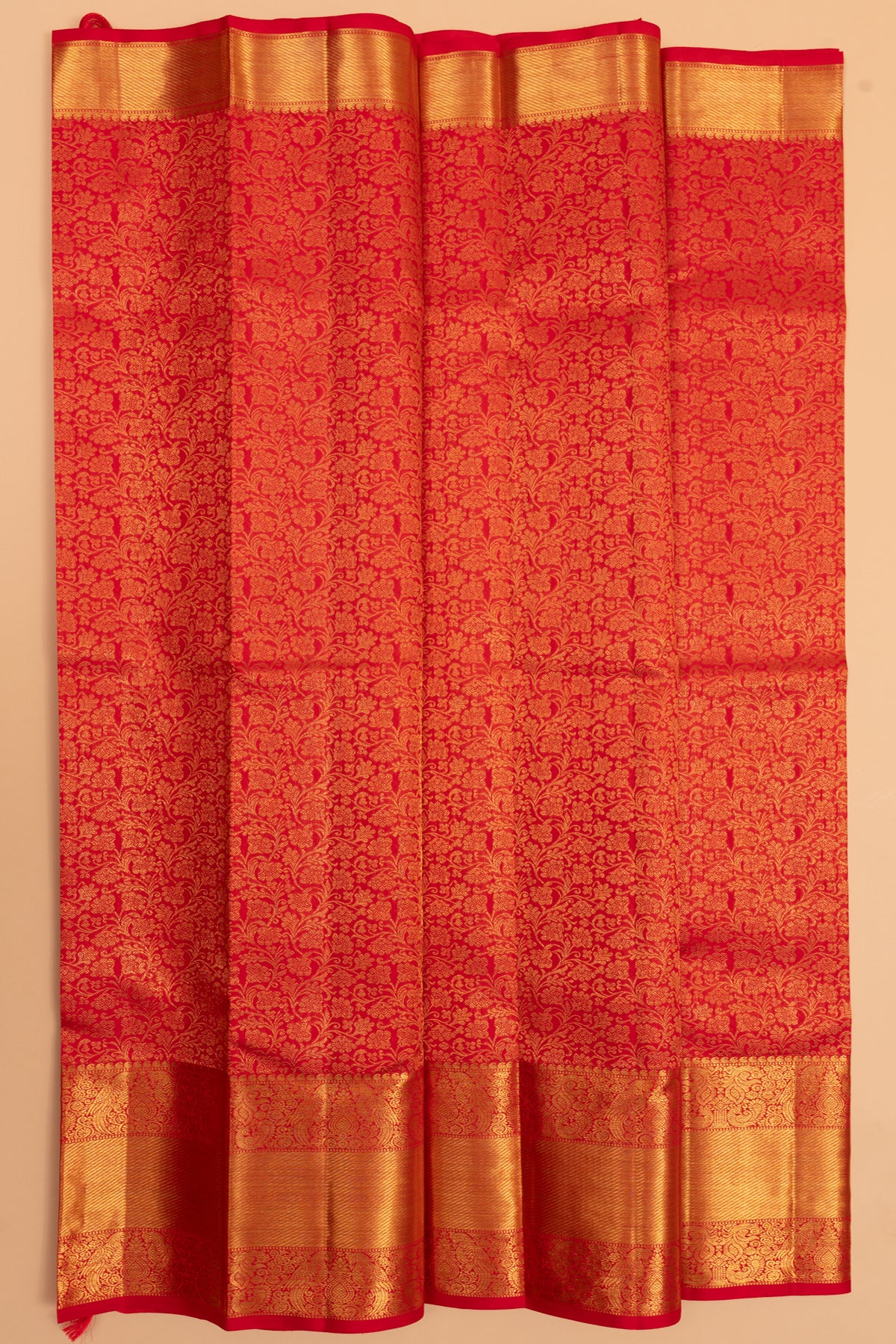 Kanchipuram Silk Brocade Red Saree