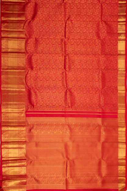 Kanchipuram Silk Brocade Red Saree