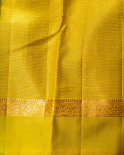 Kanchipuram Silk Lines Blue Saree With Silk Border With Rakhi and Gift Box
