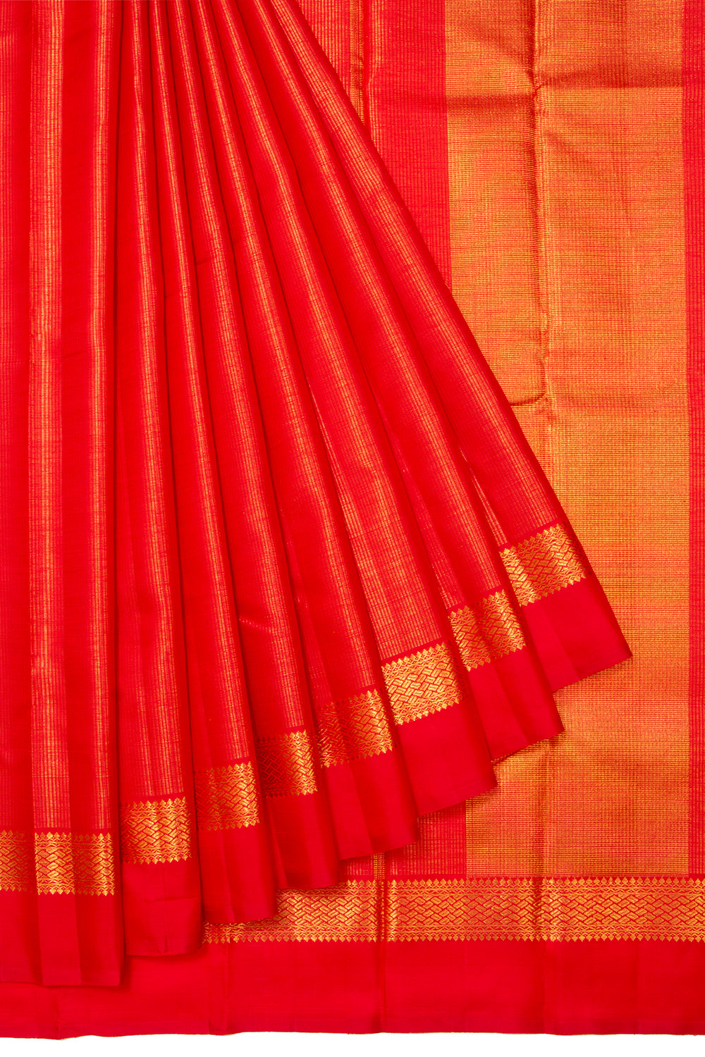 Kanchipuram Silk Brocade Red Saree