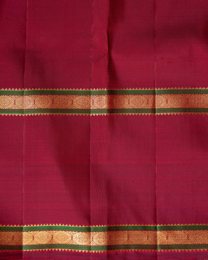 Kanchipuram Silk Brocade Maroon Saree With Rakhi and Gift Box