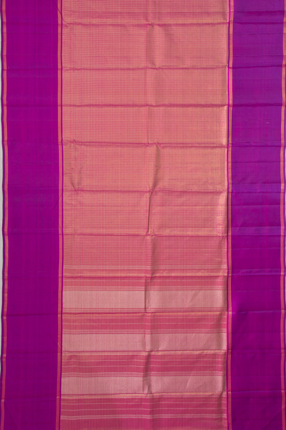 Taranga Kanchi Silk Checks Purple Saree