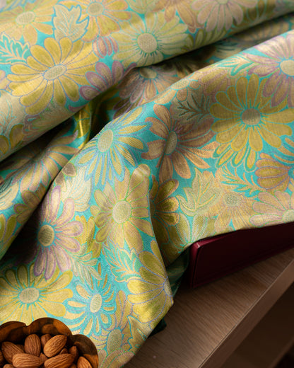 Kanchipuram Silk Floral Brocade Green Saree