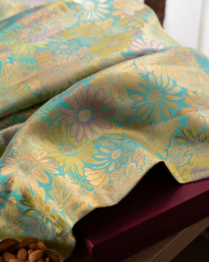 Kanchipuram Silk Floral Brocade Green Saree