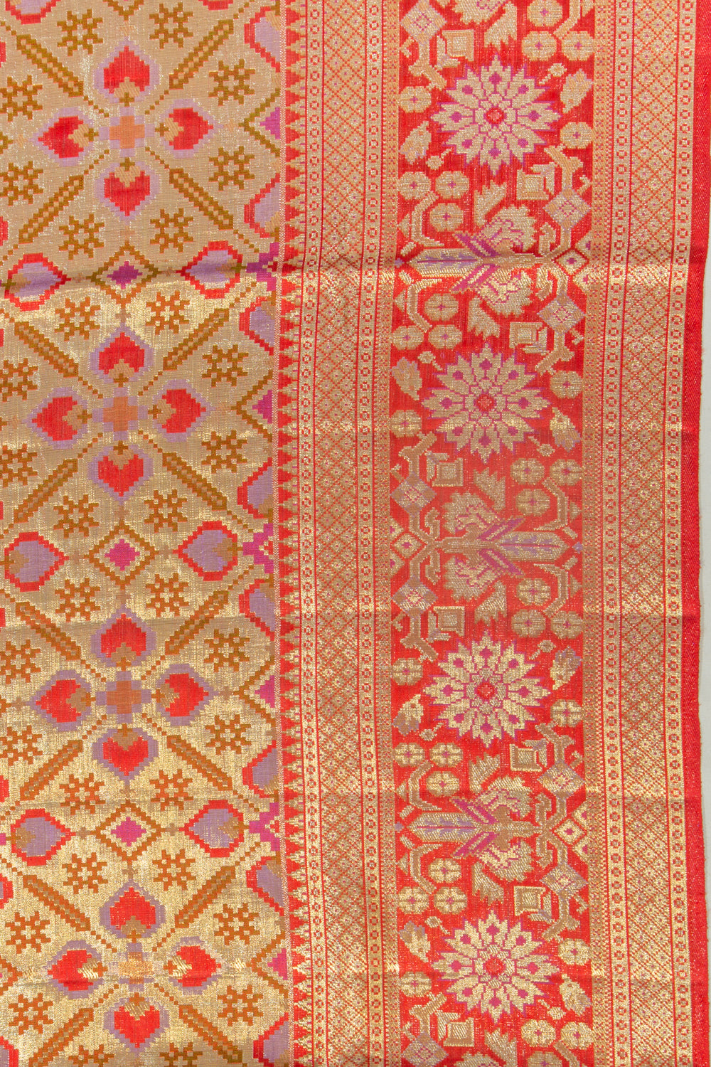 Kanchipuram Silk Tissue Brocade Gold Saree
