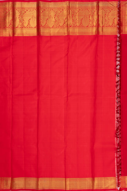 Kanchipuram Silk Checks And Butta Black Saree