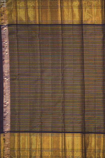Kanchipuram Silk Horizontal Lines Peach Saree