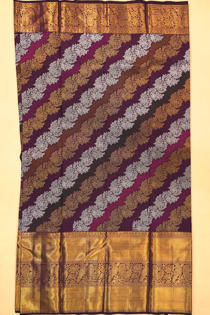 Kanchipuram Silk Jaal Purple Saree