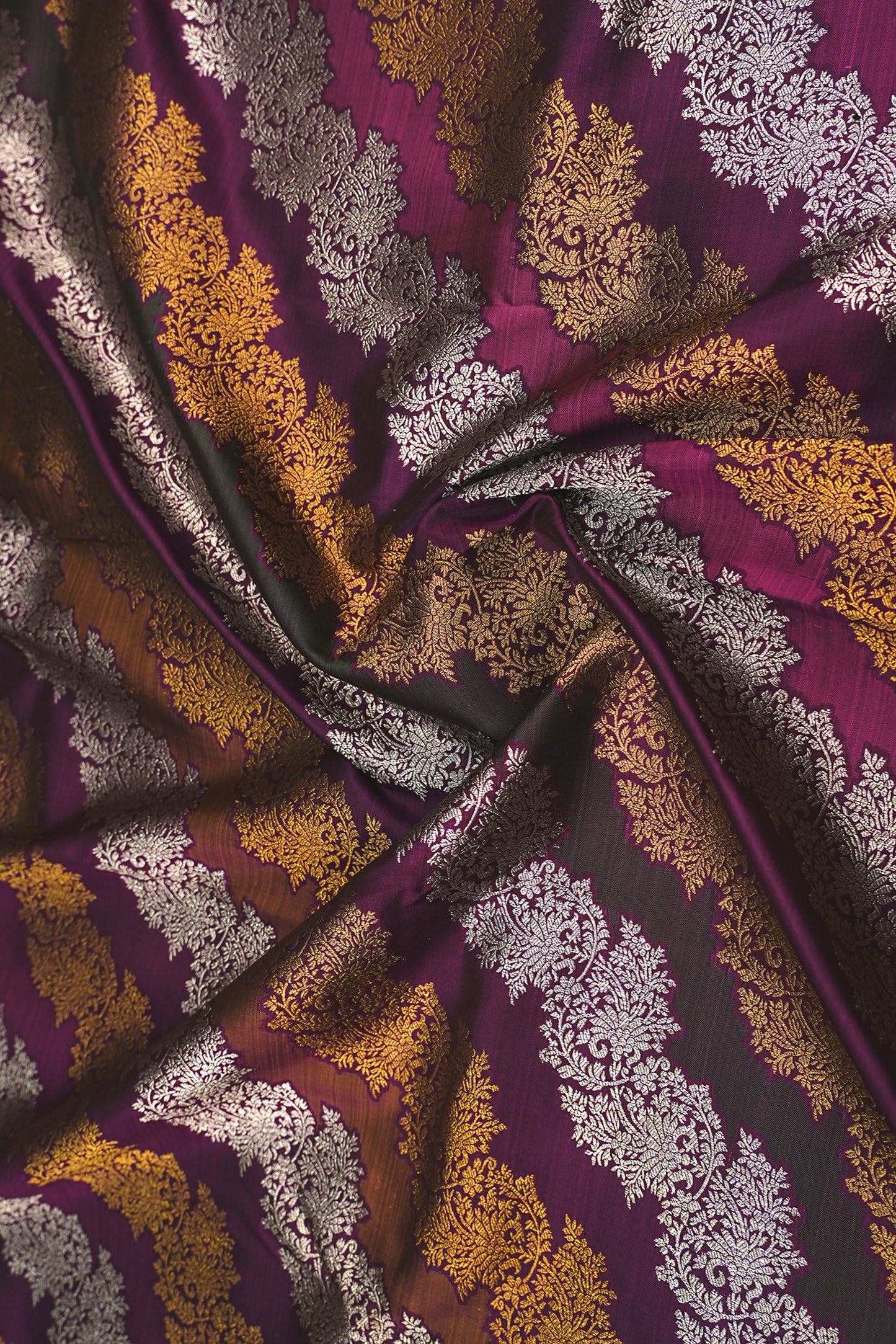 Kanchipuram Silk Jaal Purple Saree