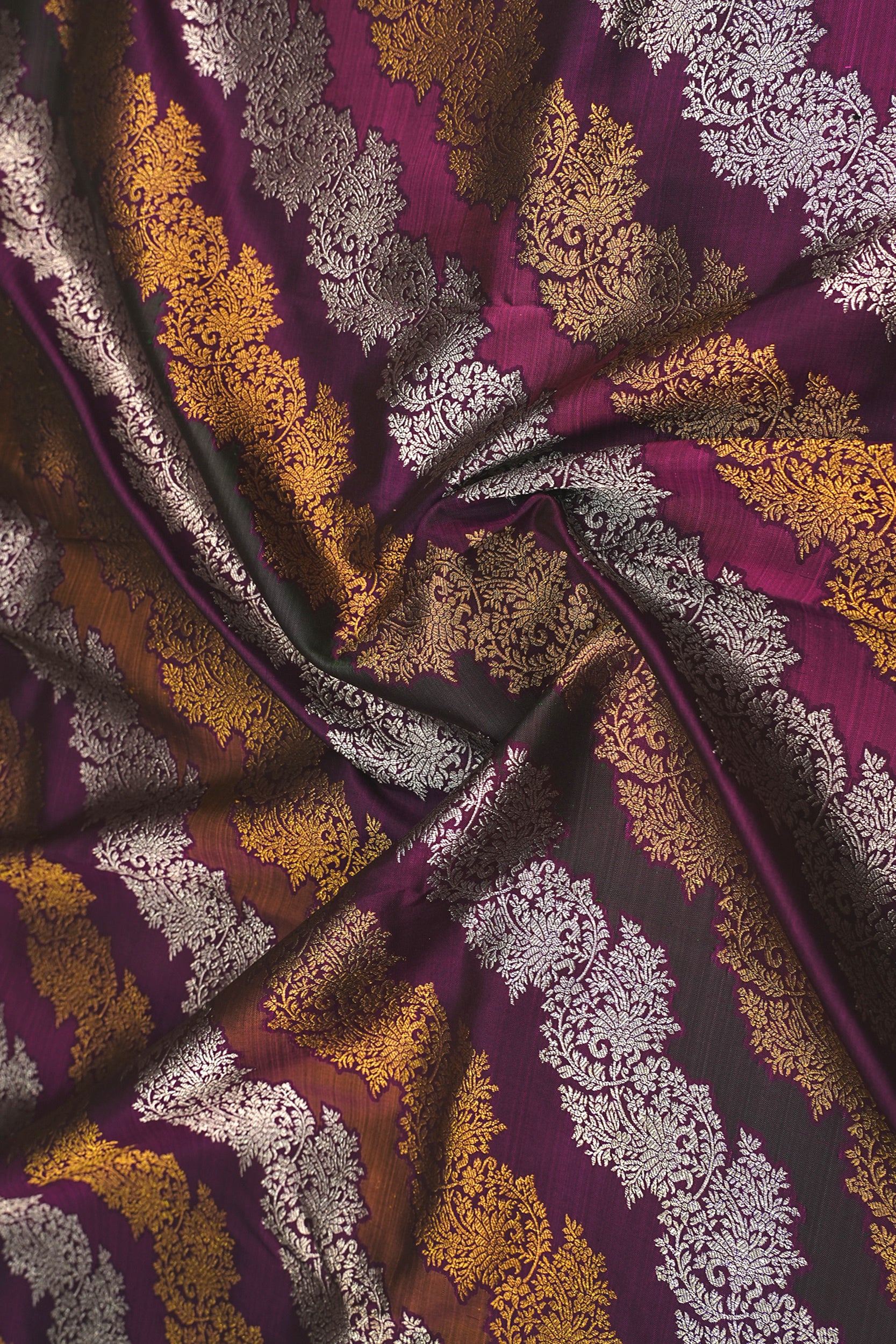 Kanchipuram Silk Jaal Purple Saree