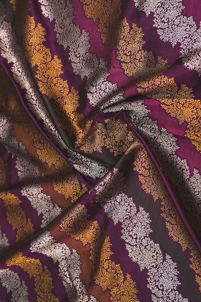 Kanchipuram Silk Jaal Purple Saree