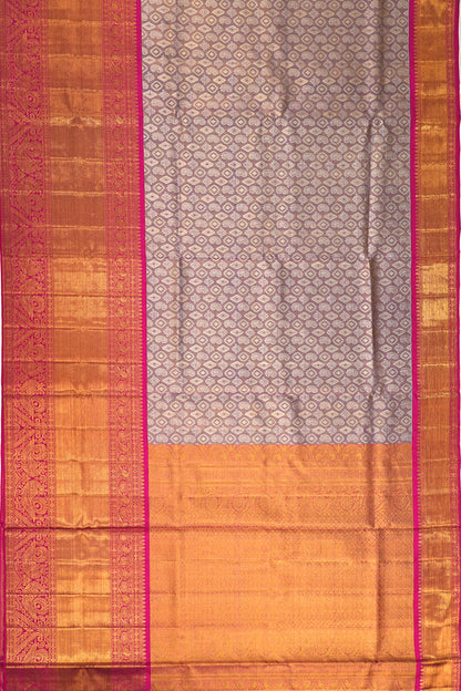Kanchipuram Silk Tissue Brocade Lavender Saree