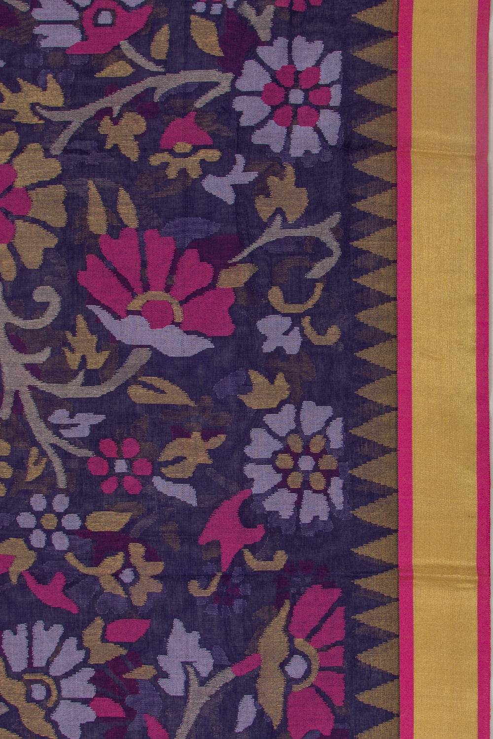 Ponduru Handspun Cotton All Over Jamdani Blue Saree