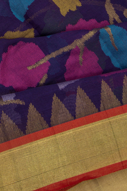 Ponduru Handspun Cotton All Over Jamdani Blue Saree