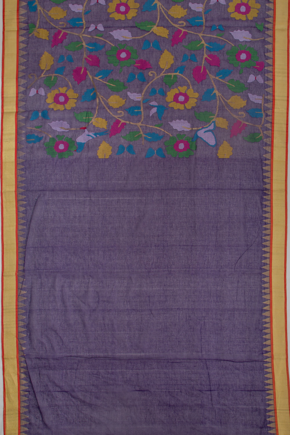 Ponduru Handspun Cotton All Over Jamdani Blue Saree