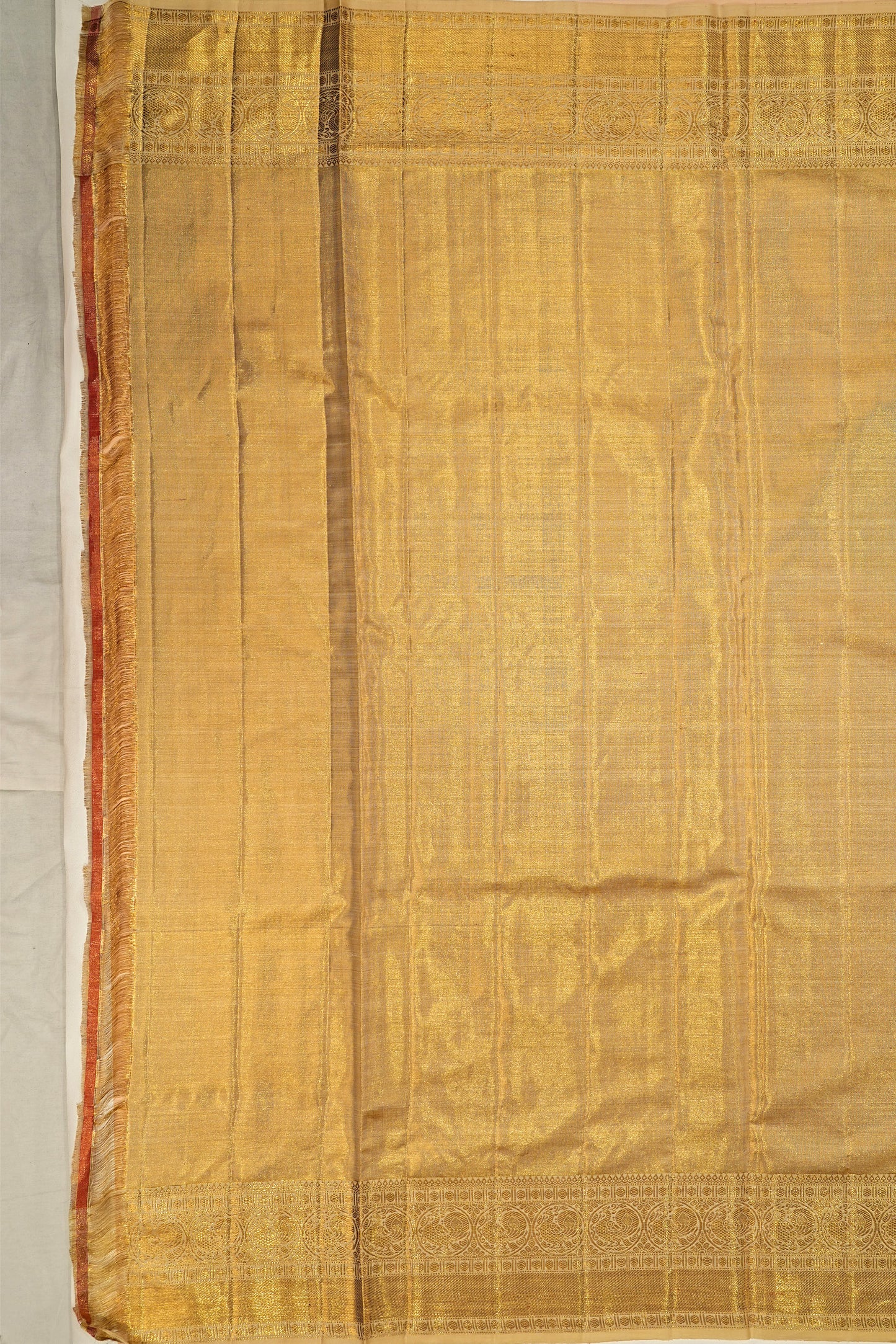 Kanchipuram Silk Tissue Brocade Gold Saree