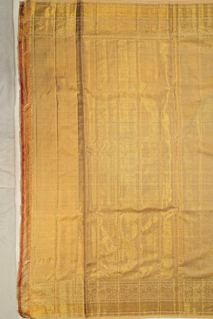 Kanchipuram Silk Tissue Brocade Gold Saree