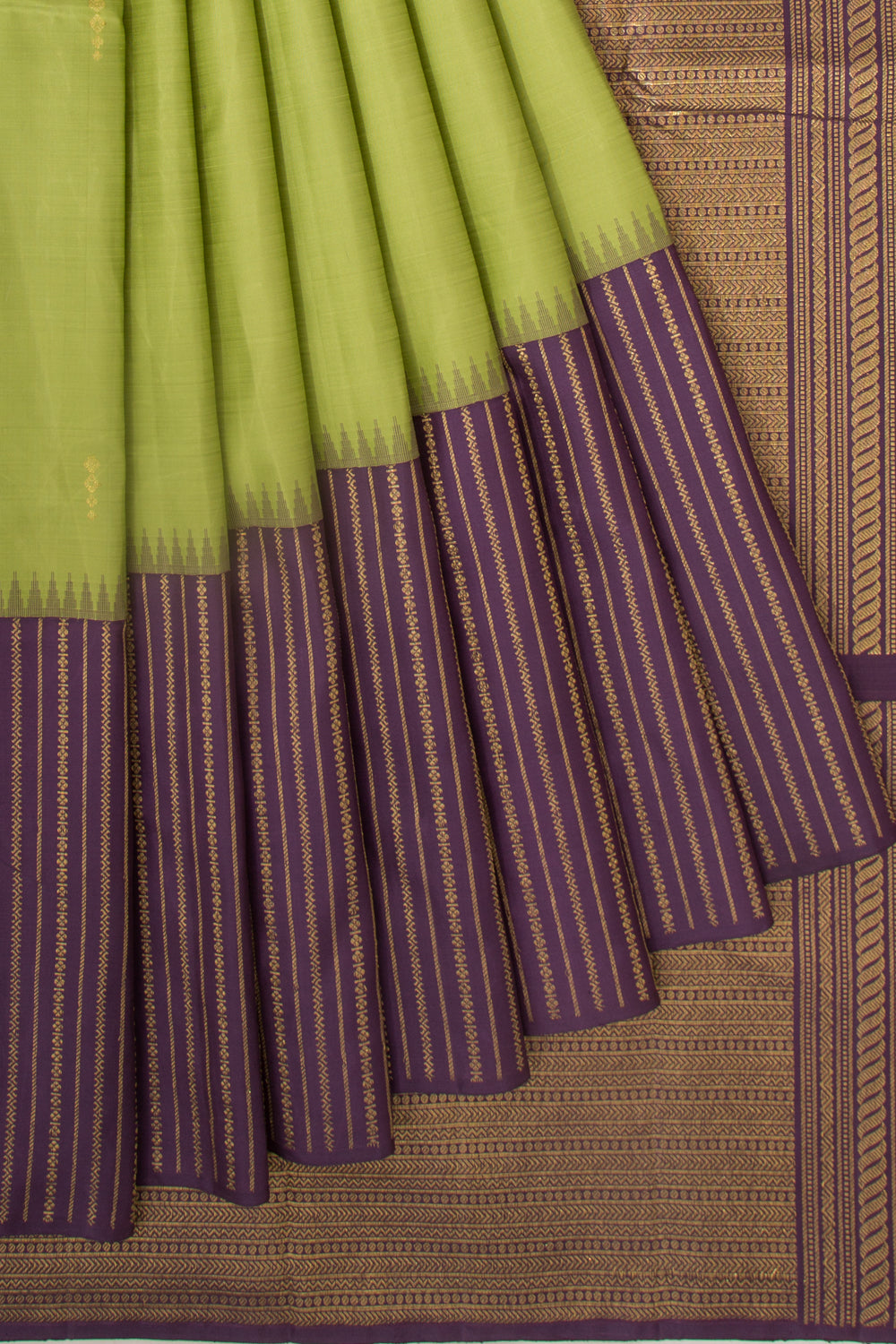 Kanchipuram Silk Butta Pista Green Saree