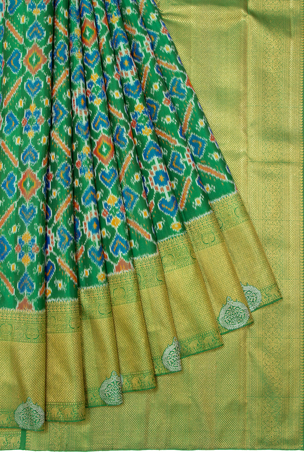 Kanchipuram Silk Ikat Green Saree