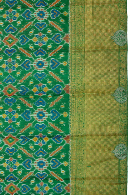 Kanchipuram Silk Ikat Green Saree