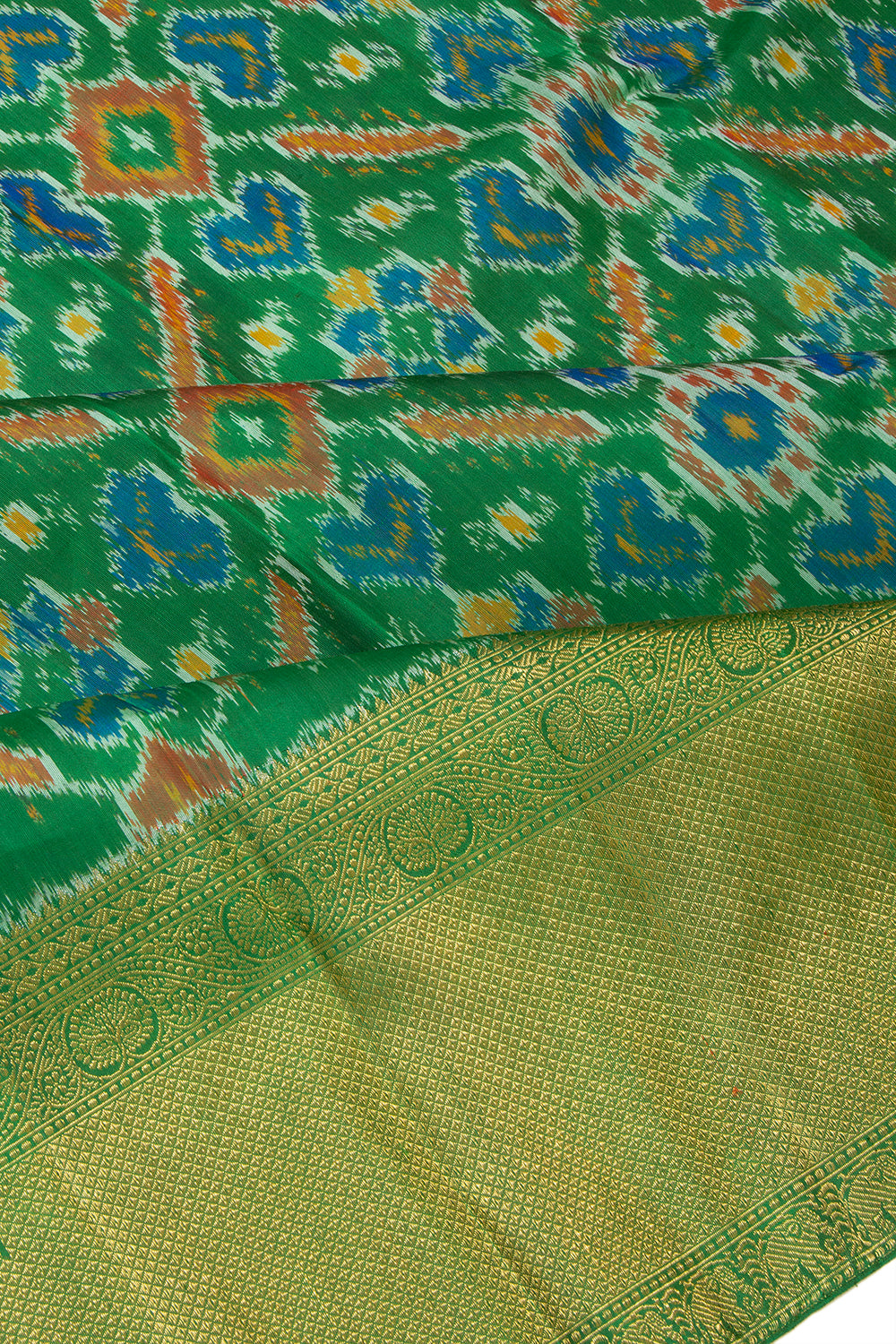 Kanchipuram Silk Ikat Green Saree