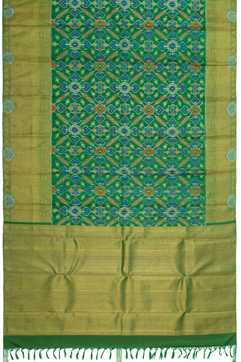 Kanchipuram Silk Ikat Green Saree
