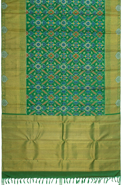 Kanchipuram Silk Ikat Green Saree