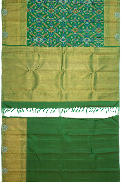 Kanchipuram Silk Ikat Green Saree