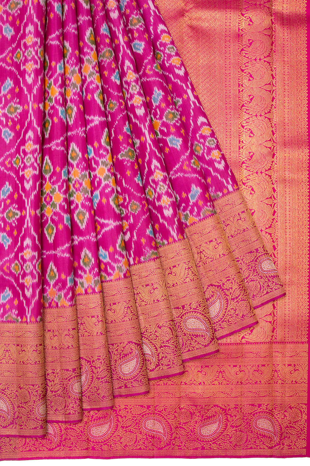 Kanchipuram Silk Ikat Pink Saree