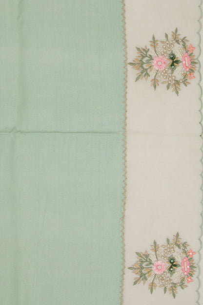 Tussar Plain Pastel Green Saree
