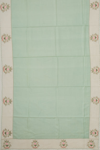 Tussar Plain Pastel Green Saree