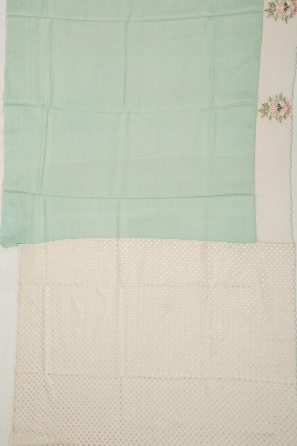 Tussar Plain Pastel Green Saree