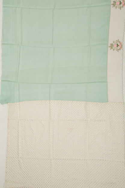 Tussar Plain Pastel Green Saree