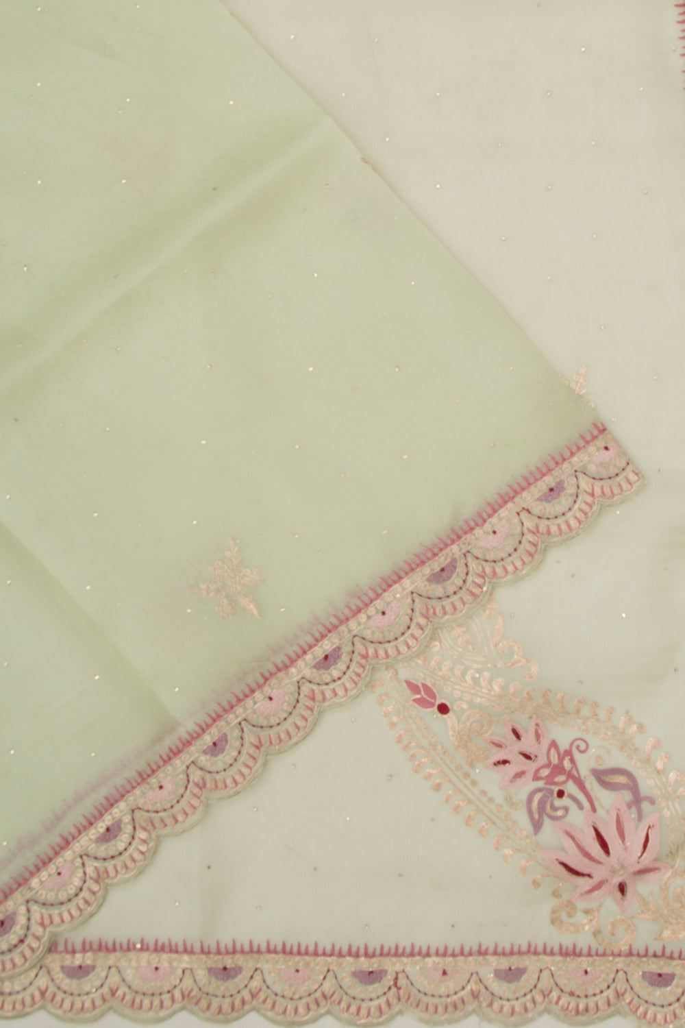 Organza Butta Pastel Green Saree