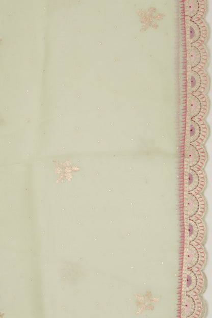 Organza Butta Pastel Green Saree