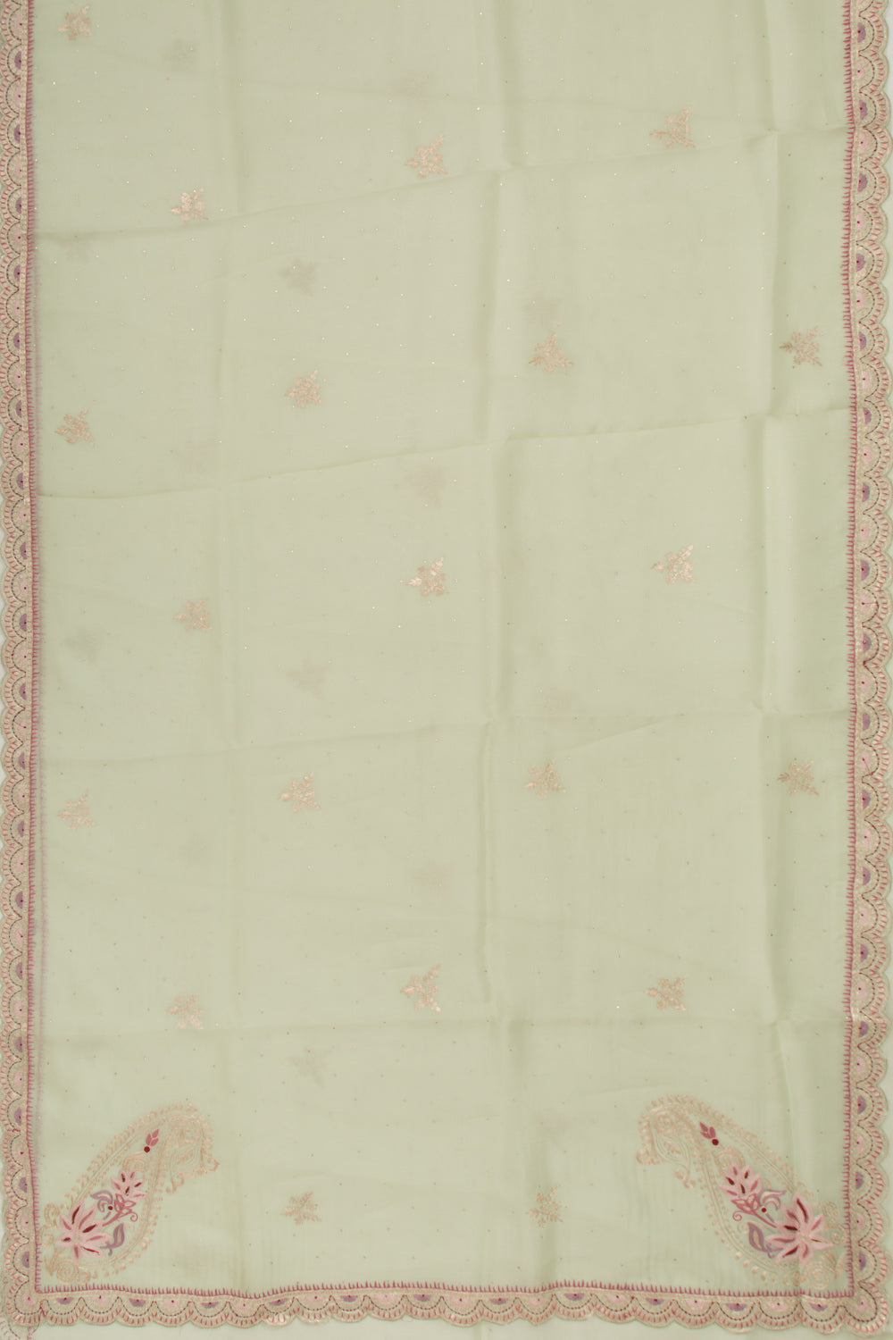 Organza Butta Pastel Green Saree