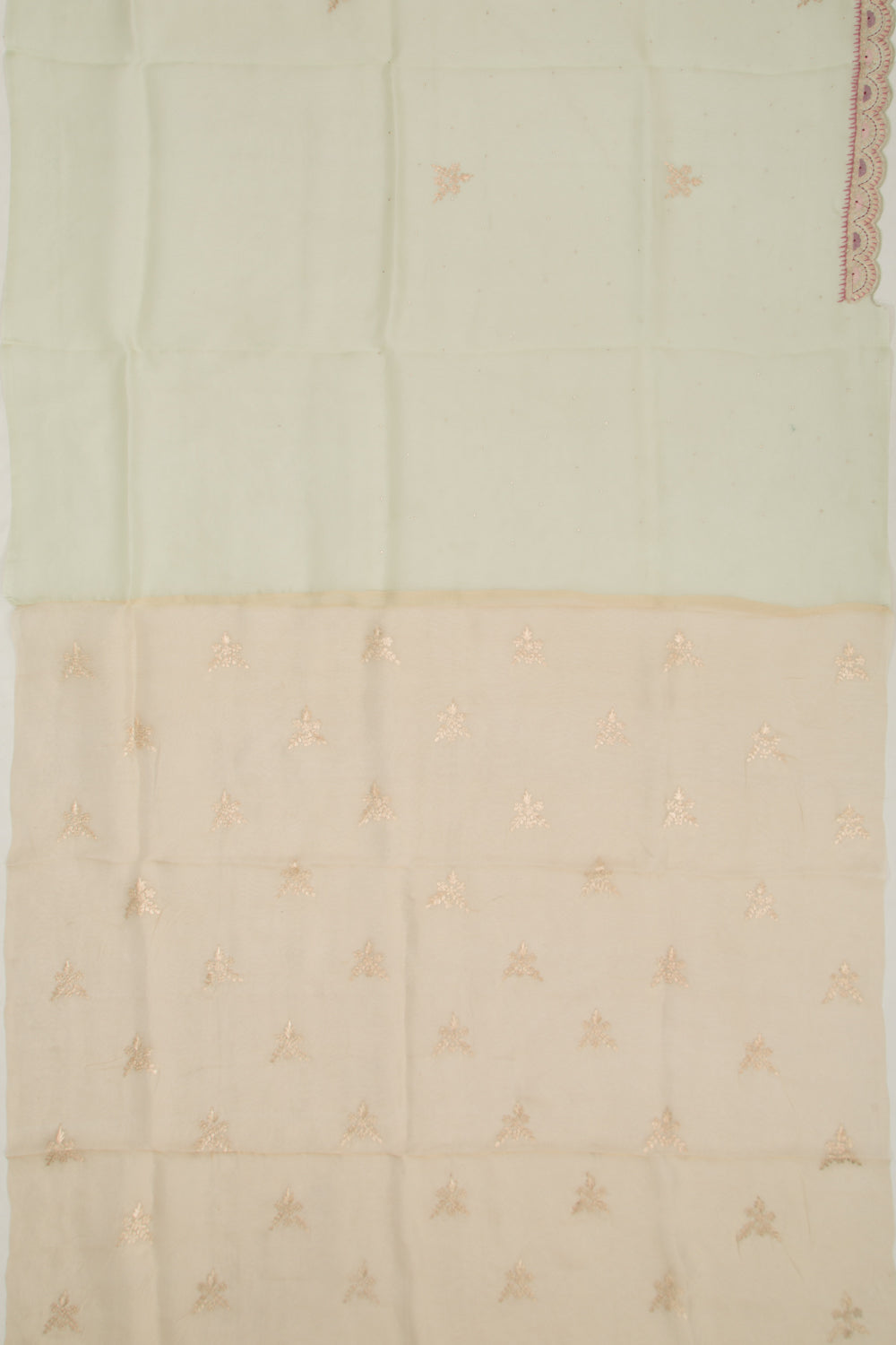 Organza Butta Pastel Green Saree